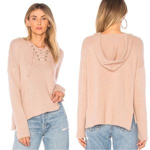 Endless Rose Lace Up Wool Sweater, Blush XS